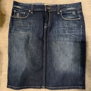PAIGE Denim Pencil Skirt Dark Wash Size 31 NWT Classic Jean Skirt